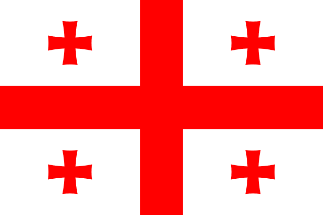 Bandera de Georgia: cinco cruces rojas sobre fondo blanco