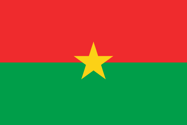 Bandera de Burkina Faso, roja y verde con estrella amarilla