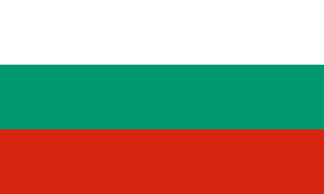 Bandera de Bulgaria, blanca, verde y roja