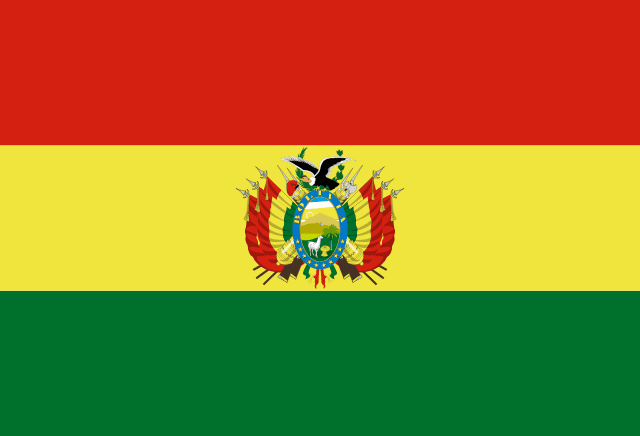 Bandera de Bolivia, roja, amarilla y verde