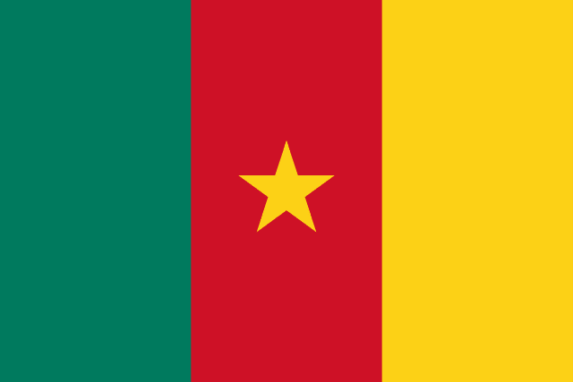 Bandera de Camerún, verde, roja y amarilla con estrella