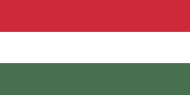 Bandera de Hungría, roja, blanca y verde