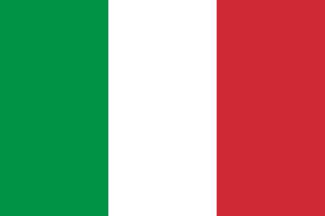 Bandera de Italia, verde, blanca y roja