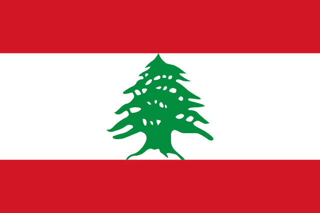 Bandera de Líbano, roja y blanca con cedro verde