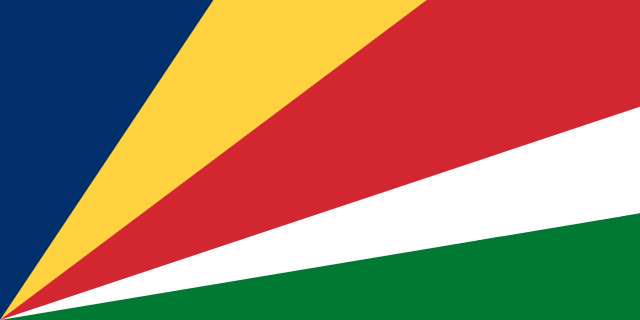 Bandera de Seychelles, cinco bandas oblicuas de colores