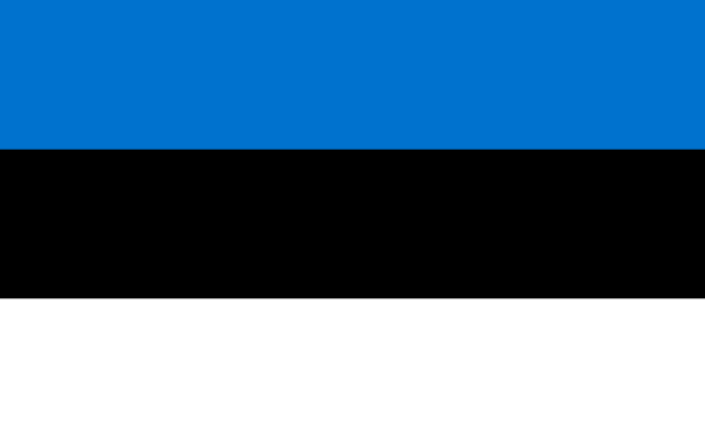 Bandera de Estonia: franjas azul, negra y blanca